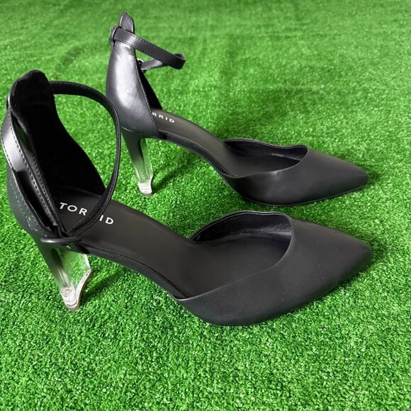 Torrid Lucite D'orsay Ankle Strap Closed Toe Heel Extra Wide Shoes Size 13WW NEW - Picture 5 of 12
